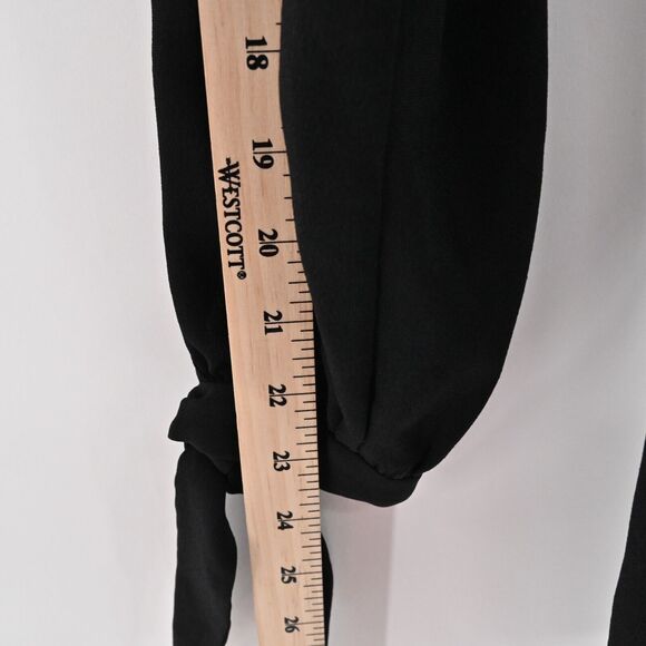 INTERMIX Romper Womens Size Medium Black Tie Front Cut Out Long Sleeve Goth Punk - Picture 11 of 16